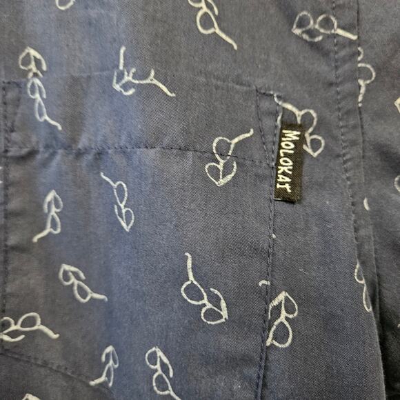 Molokai Surf Co. Men's Sunglasses Blue White Button Down Shirt AOP Size Medium - Picture 3 of 8